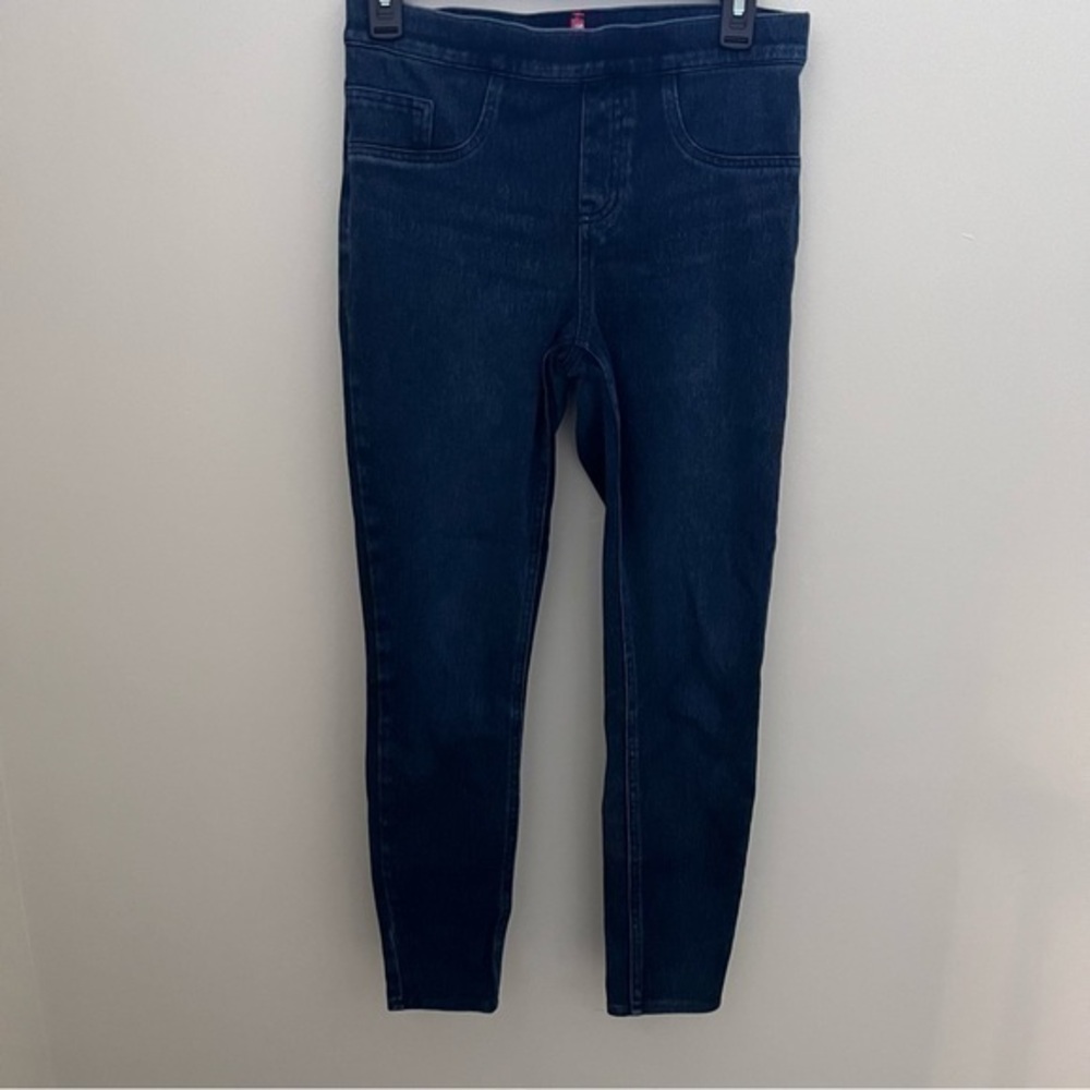 Spanx Blue Cotton Skinny Jeggings Pull on Jeans Jean-ish Ankle Leggings - Picture 9 of 9